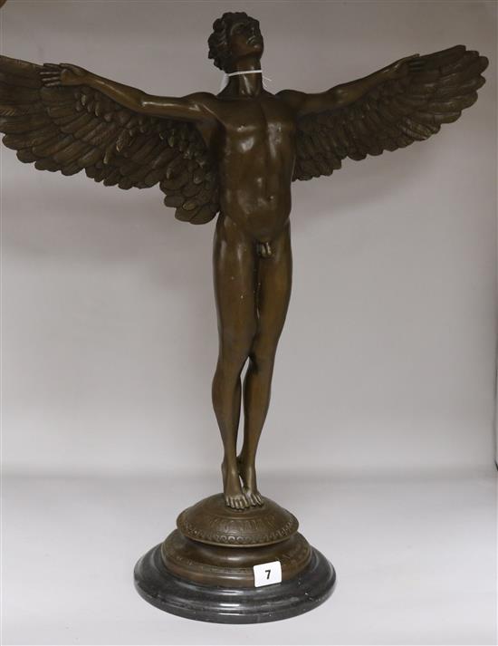 After A.A. Weinman. A bronze figure of Icarus, height 61cm